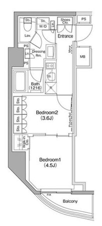 ザ・パークハビオ神楽坂の物件間取画像